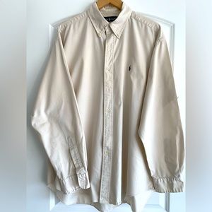 Polo Ralph Lauren “Blake” Cream Button Down Shirt - XL. FLAWLESS